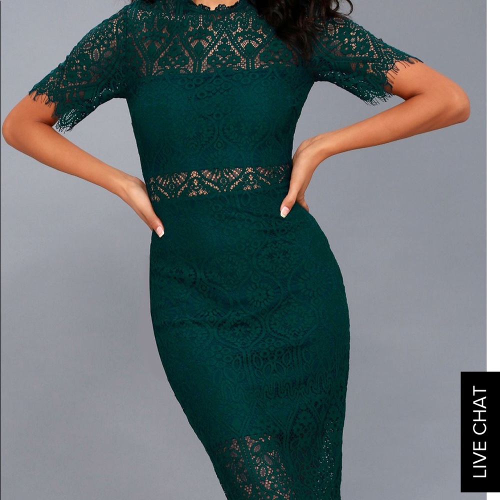 Forest green midi dress